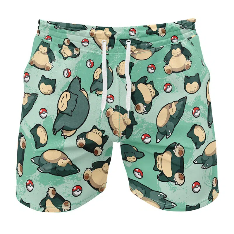 Snorlax Pattern Pokemon Gym Shorts