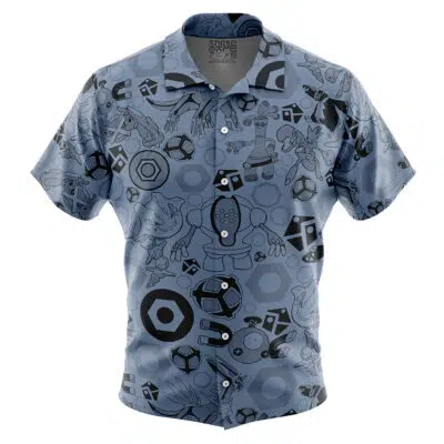 Steel Pokemon Button Up Hawaiian Shirt