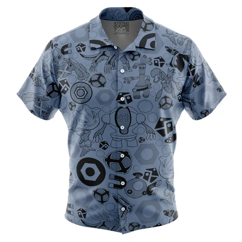 Steel Pokemon Button Up Hawaiian Shirt