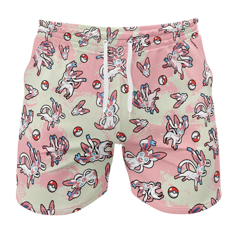 Sylveon Pattern Pokemon Gym Shorts