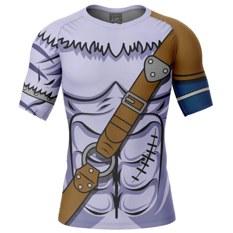 Weregarurumon Digimon Short Sleeve Rash Guard Compression Shirt