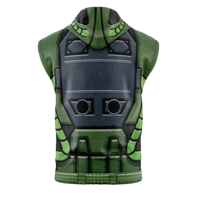 Zaku II Mobile Suit 0079 Gundam Sleeveless Hoodie - Image 2