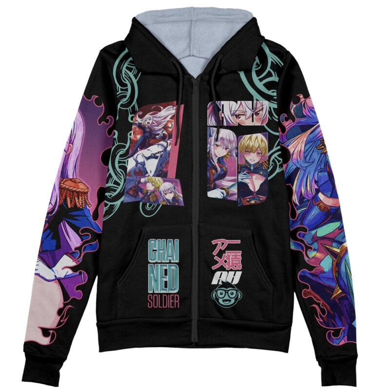 Chained Soldier Streetwear Zip Hoodie Jacket - Image 2