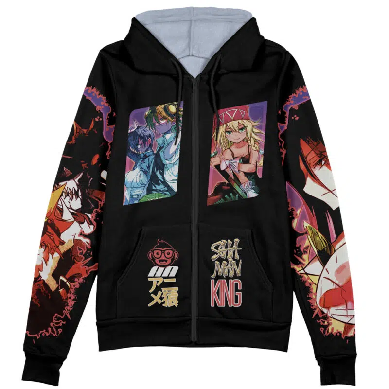Shaman King Flowers Streetwear Zip Hoodie Jacket - Image 2