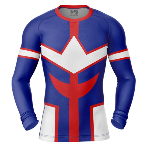 All Might My Hero Academia Long Sleeve Rash Guard Compression Shirt
