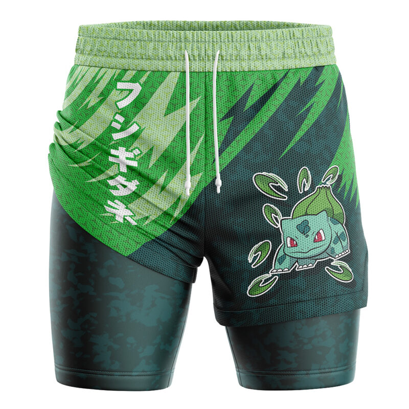 Bulbasaur Attack V1 Pokemon 2-in-1 Performance Shorts - Image 3