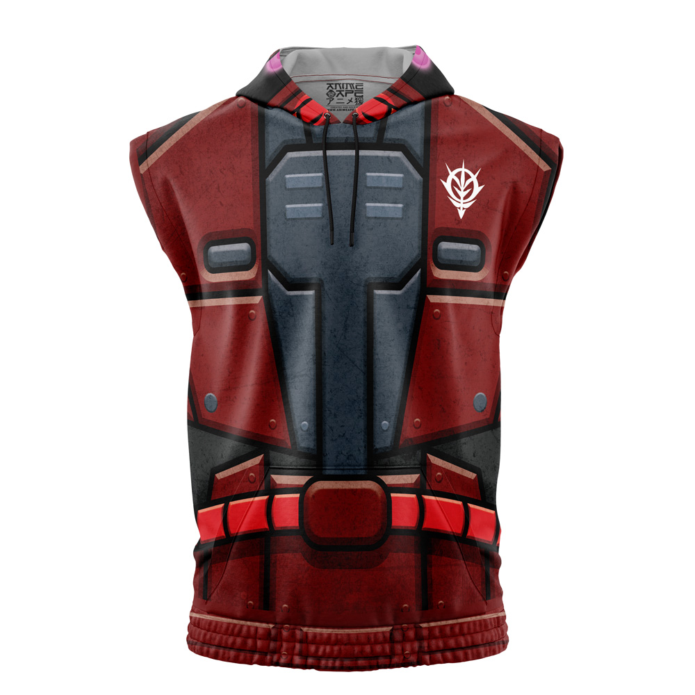 Char's Zaku II Mobile Suit 0079 Gundam Sleeveless Hoodie