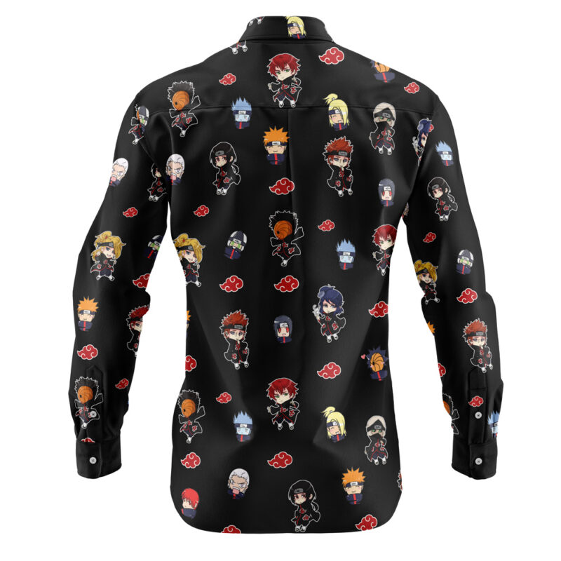 Chibi Akatsuki Pattern Long Sleeve Button Up Shirt - Image 2