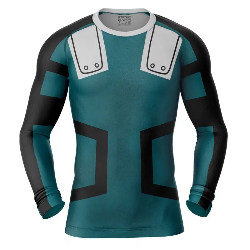 Deku My Hero Academia Long Sleeve Rash Guard Compression Shirt