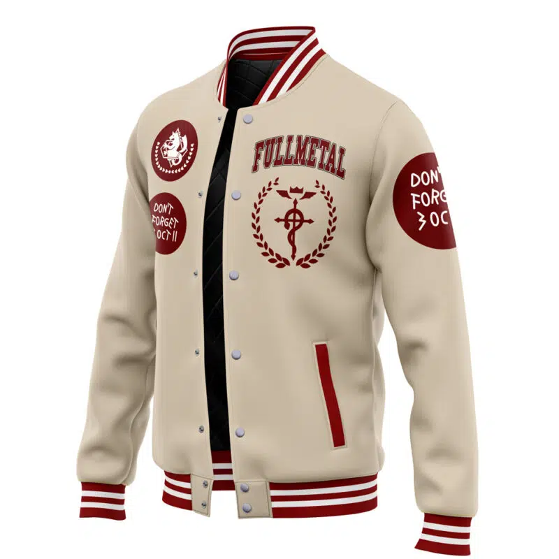 Fullmetal Don't Forget Fullmetal Alchemist Varsity Jacket - Image 4