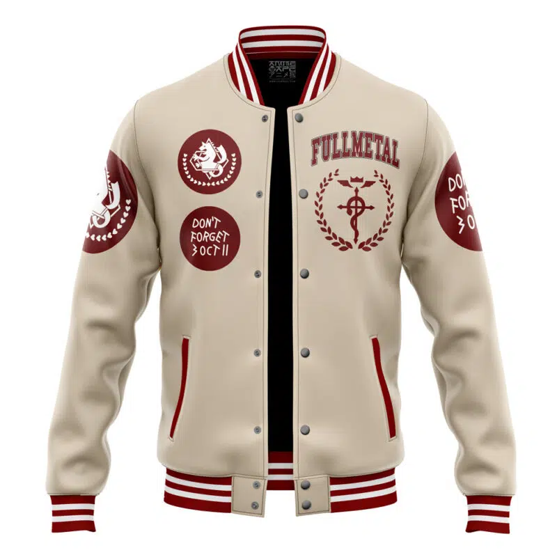 Fullmetal Don't Forget Fullmetal Alchemist Varsity Jacket - Image 2