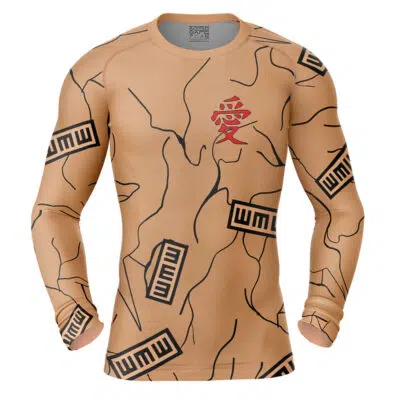 Gaara Gourd Shippuden Long Sleeve Rash Guard Compression Shirt
