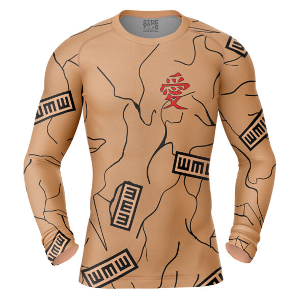 Gaara Gourd Shippuden Long Sleeve Rash Guard Compression Shirt
