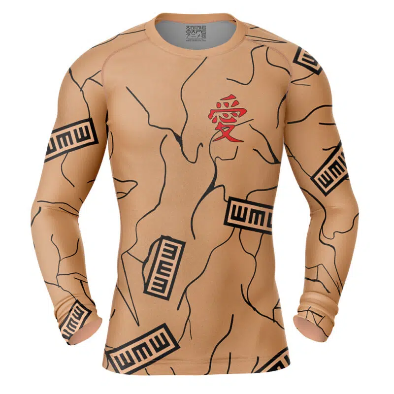 Gaara Gourd Shippuden Long Sleeve Rash Guard Compression Shirt
