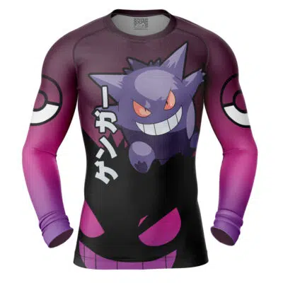 Gengar Nightshade Pokemon Long Sleeve Rash Guard Compression Shirt