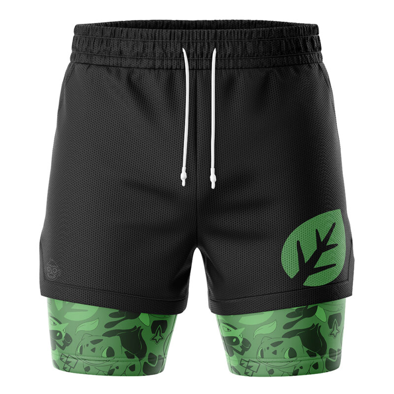 Grass V2 Pokemon 2-in-1 Performance Shorts - Image 2