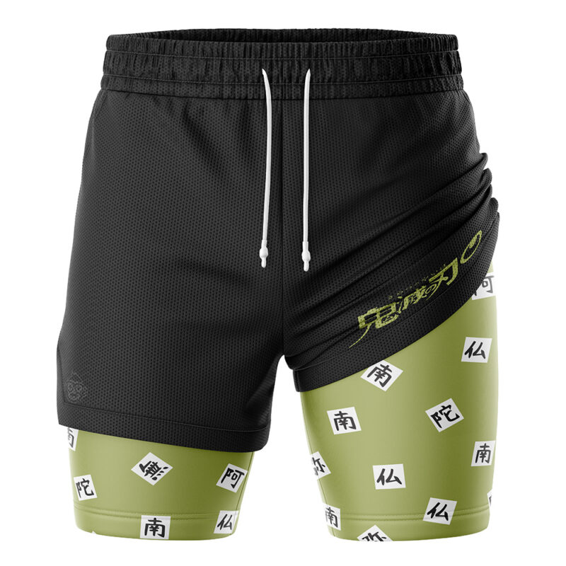 Gyomei Himejima Demon Slayer 2-in-1 Performance Shorts - Image 3