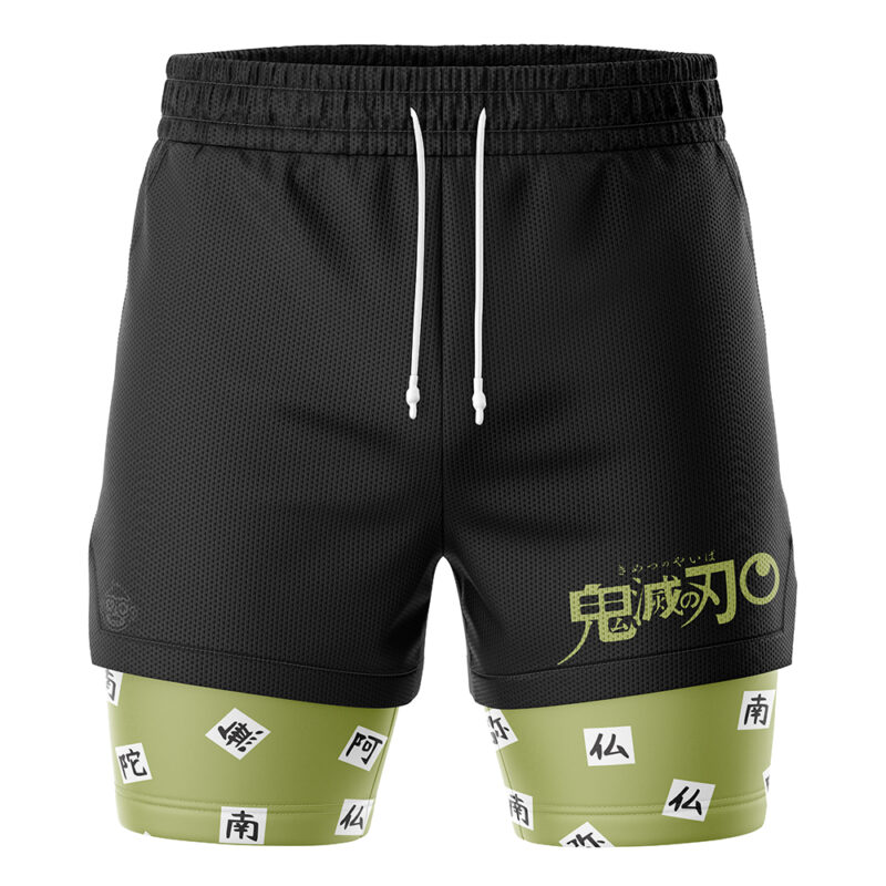 Gyomei Himejima Demon Slayer 2-in-1 Performance Shorts - Image 2
