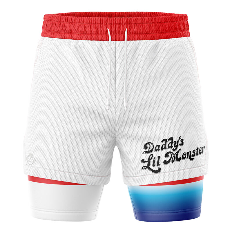 Daddy's Lil Monster Harley Quinn Suicide Squad DC Comics 2-in-1 Performance Shorts - Image 2