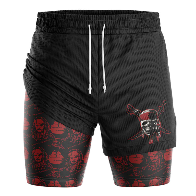 Jack Sparrow Pirates of the Caribbean 2-in-1 Performance Shorts