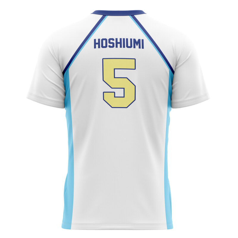 Kamomedai High Hoshiumi #5 Haikyuu V-neck T-Shirt - Image 2