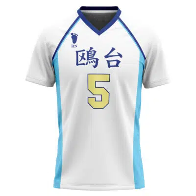 Kamomedai High Hoshiumi #5 Haikyuu V-neck T-Shirt