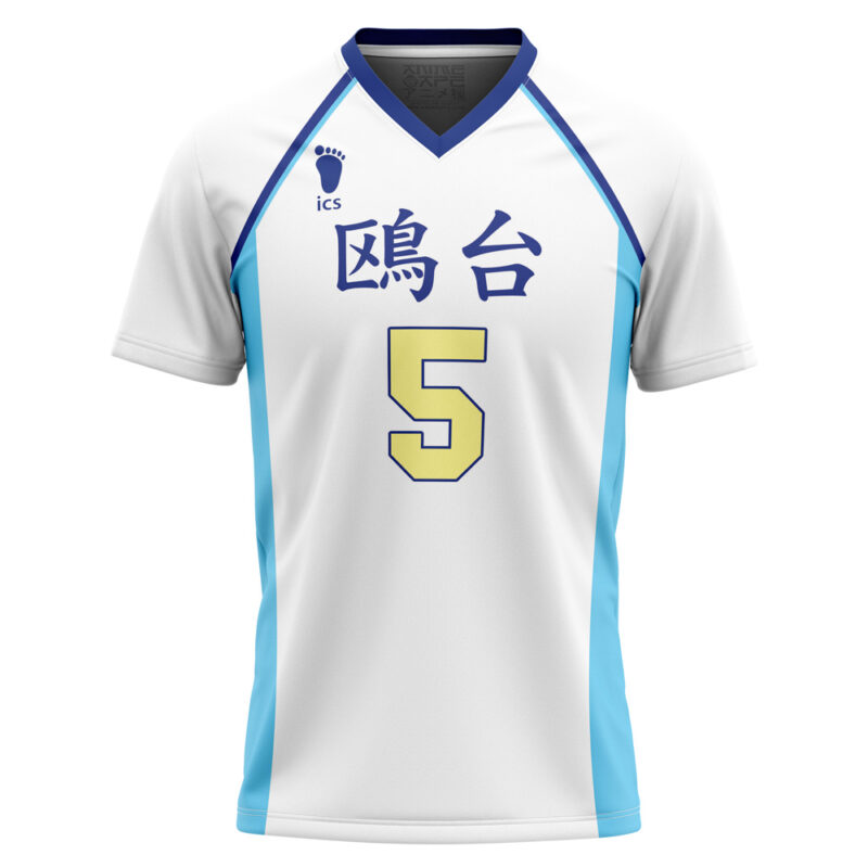 Kamomedai High Hoshiumi #5 Haikyuu V-neck T-Shirt