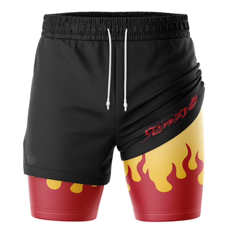 Kyojuro Rengoku Demon Slayer 2-in-1 Performance Shorts - Image 3