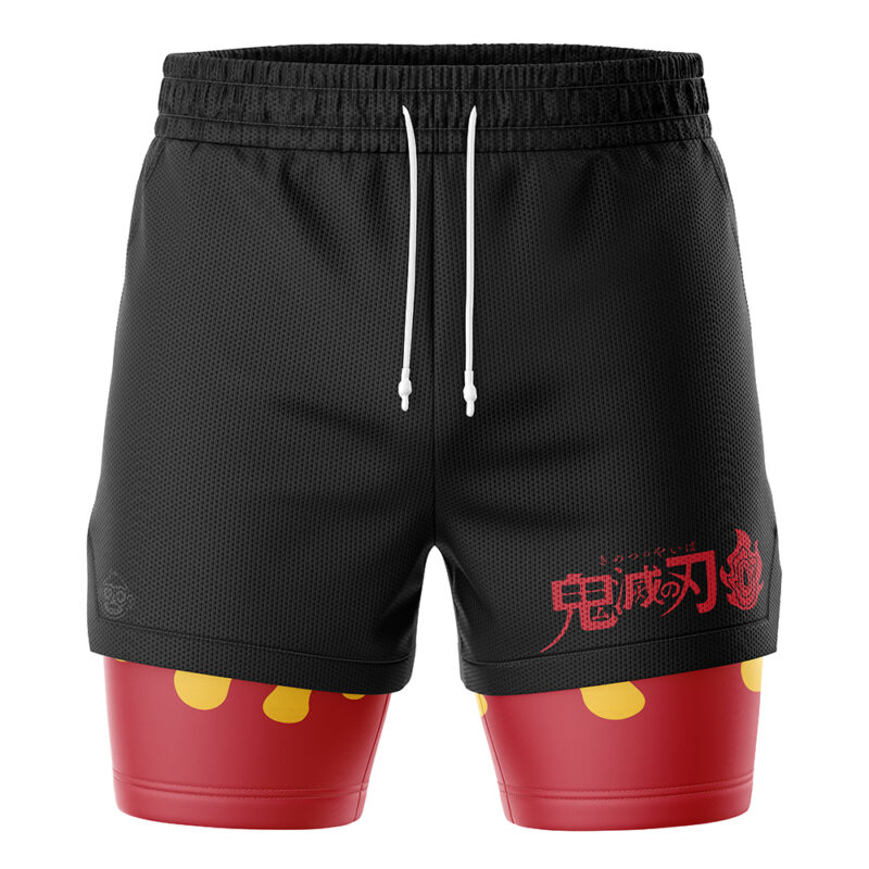 Kyojuro Rengoku Demon Slayer 2-in-1 Performance Shorts - Image 2