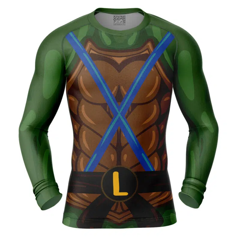 Leonardo Teenage Mutant Ninja Turtles Long Sleeve Rash Guard Compression Shirt
