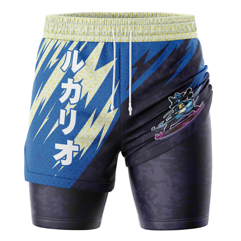 Lucario Attack V1 Pokemon 2-in-1 Performance Shorts - Image 2
