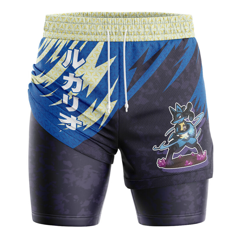 Lucario Attack V1 Pokemon 2-in-1 Performance Shorts - Image 3