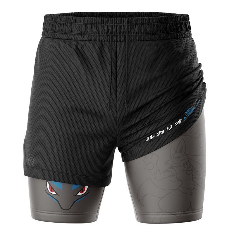Lucario V2 Pokemon 2-in-1 Performance Shorts - Image 3