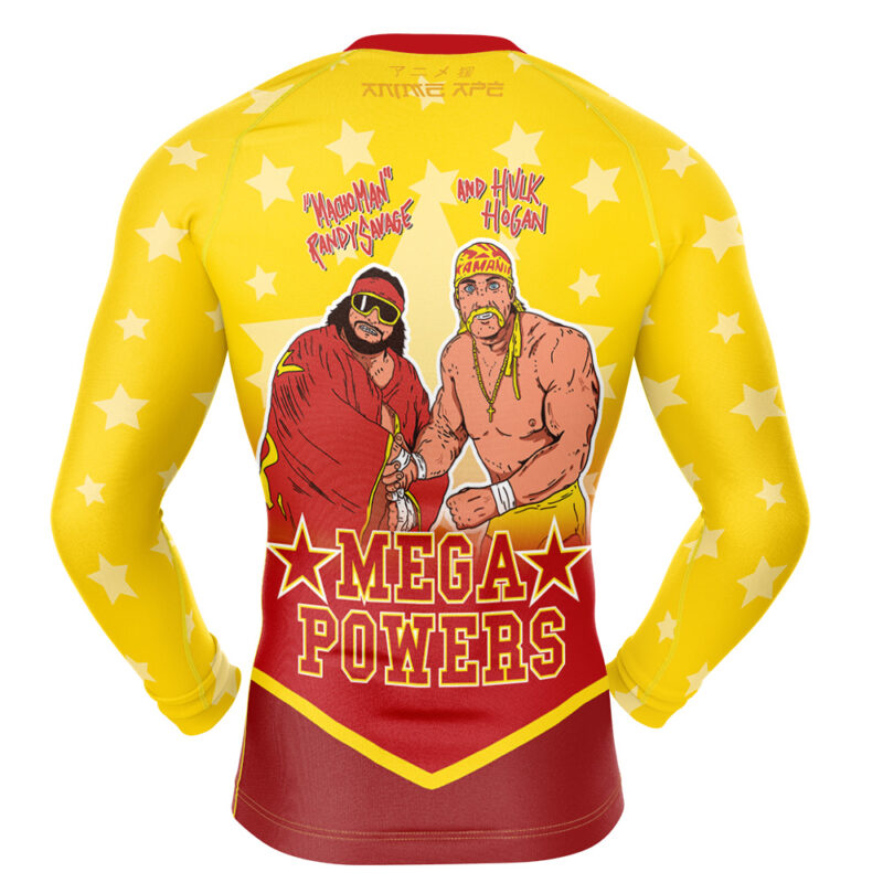 Mega Powers Macho Man and Hulk Hogan Long Sleeve Rash Guard Compression Shirt - Image 2