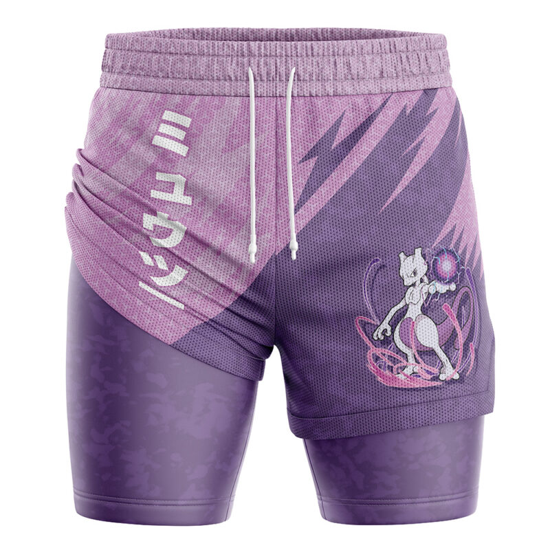 Mewtwo Attack V1 Pokemon 2-in-1 Performance Shorts - Image 3