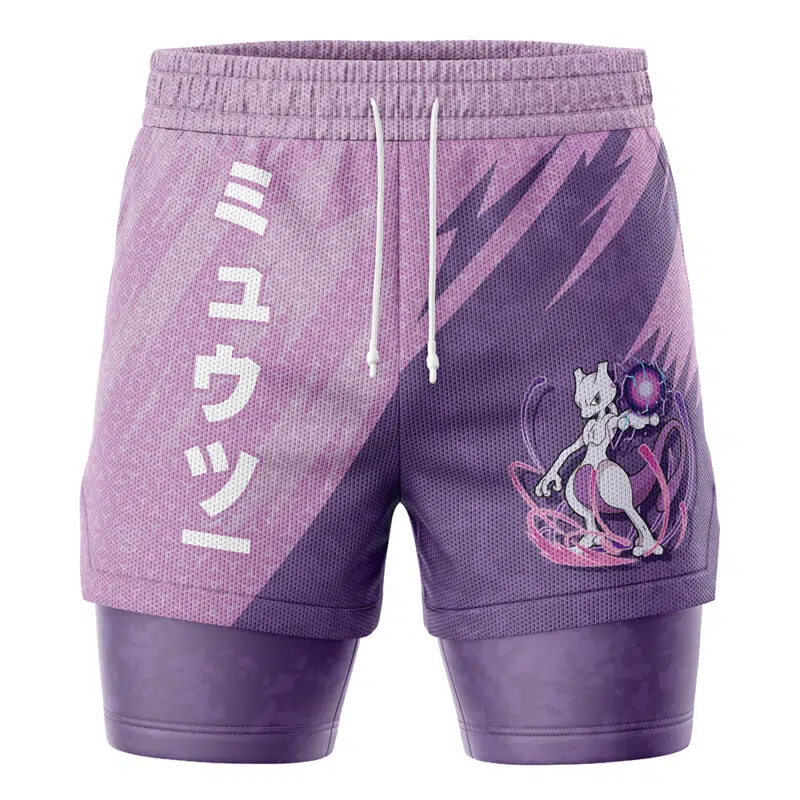 Mewtwo Attack V1 Pokemon 2-in-1 Performance Shorts