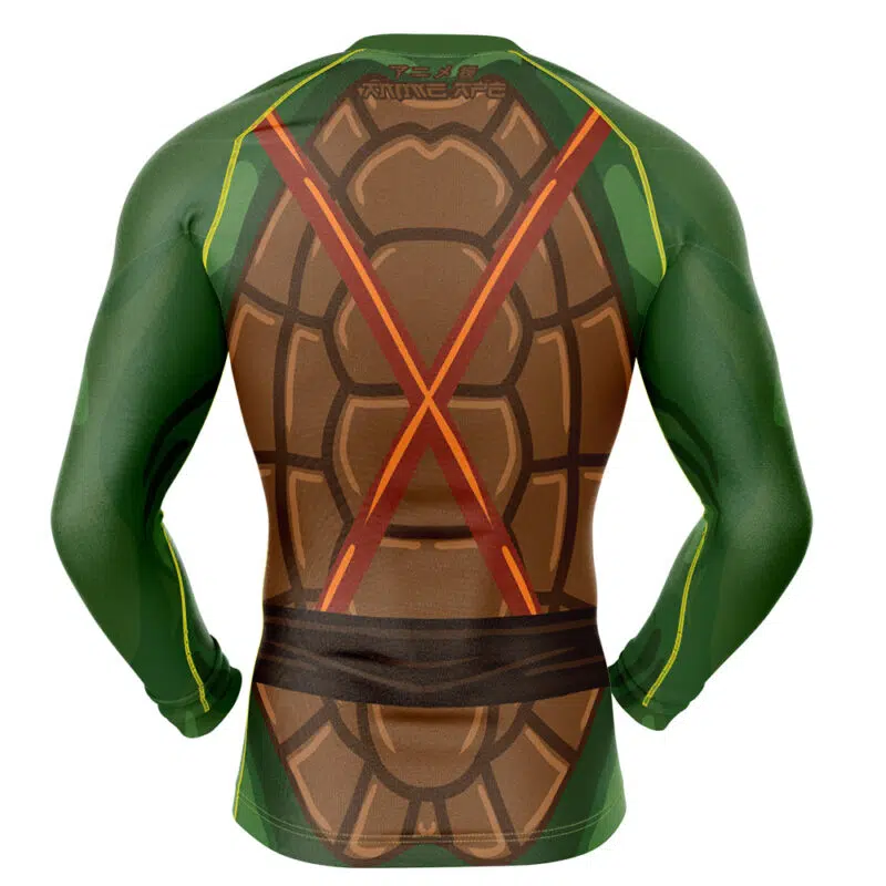 Michelangelo Teenage Mutant Ninja Turtles Long Sleeve Rash Guard Compression Shirt - Image 2