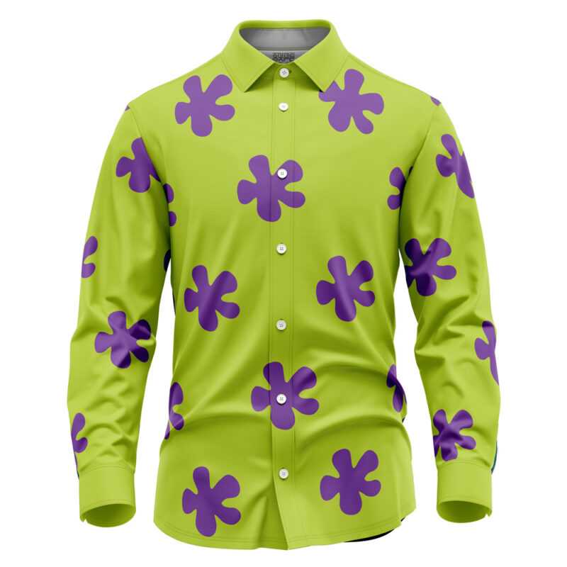 Patrick Star Pattern Spongebob Squarepants Long Sleeve Button Up Shirt