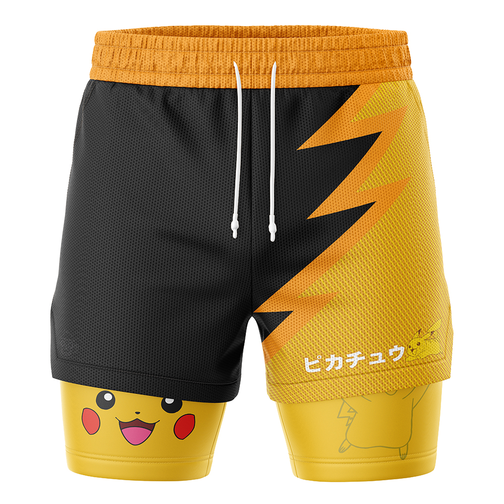 Pikachu Pokemon 2-in-1 Performance Shorts | Anime Ape