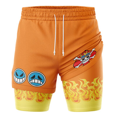 Portgas D Ace One Piece 2-in-1 Performance Shorts