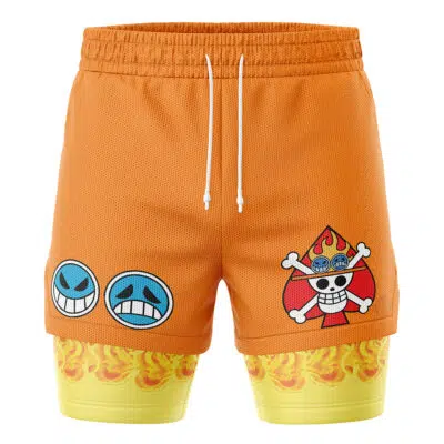 Portgas D Ace One Piece 2-in-1 Performance Shorts
