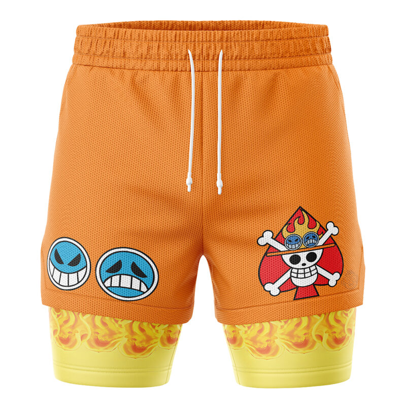 Portgas D Ace One Piece 2-in-1 Performance Shorts