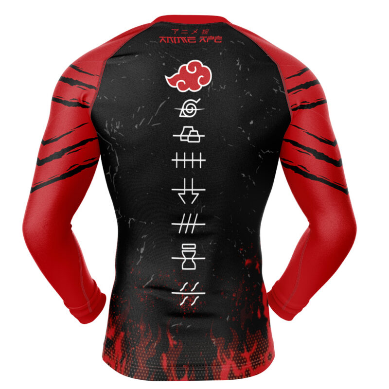 Red Cloud Pride Shippuden Long Sleeve Rash Guard Compression Shirt - Image 2