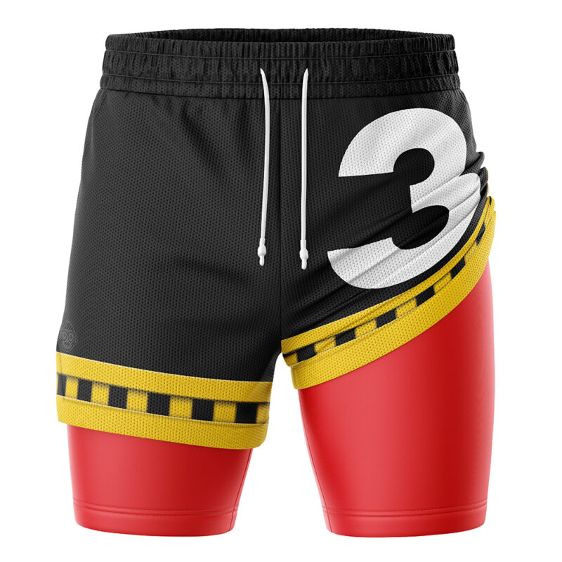Sanji Germa Stealth Black One Piece 2-in-1 Performance Shorts - Image 2