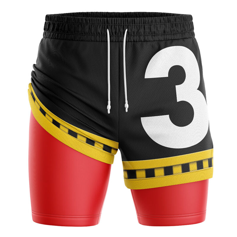 Sanji Germa Stealth Black One Piece 2-in-1 Performance Shorts - Image 3