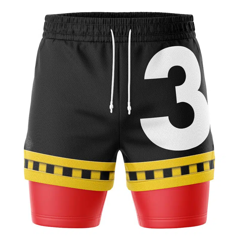 Sanji Germa Stealth Black One Piece 2-in-1 Performance Shorts