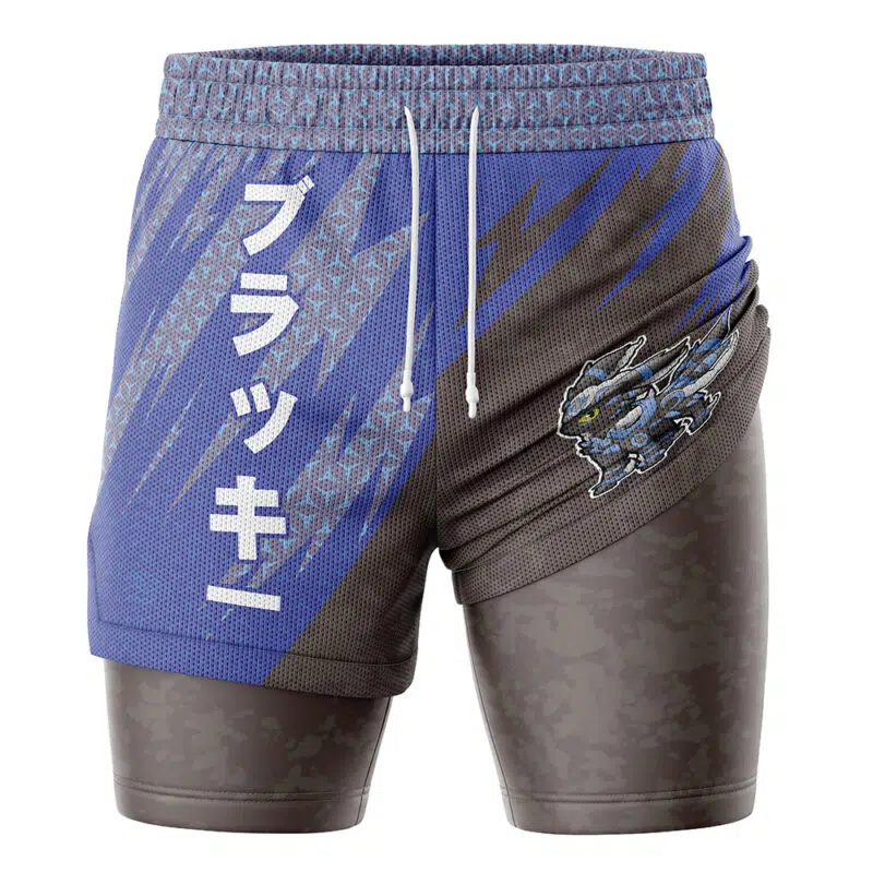 Shiny Umbreon V1 Attack Pokemon 2-in-1 Performance Shorts - Image 3