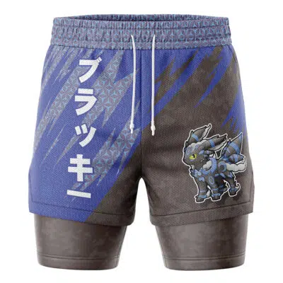 Shiny Umbreon V1 Attack Pokemon 2-in-1 Performance Shorts