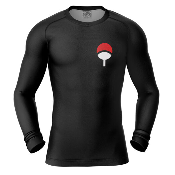 Uchiha Symbol Black Shippuden Long Sleeve Rash Guard