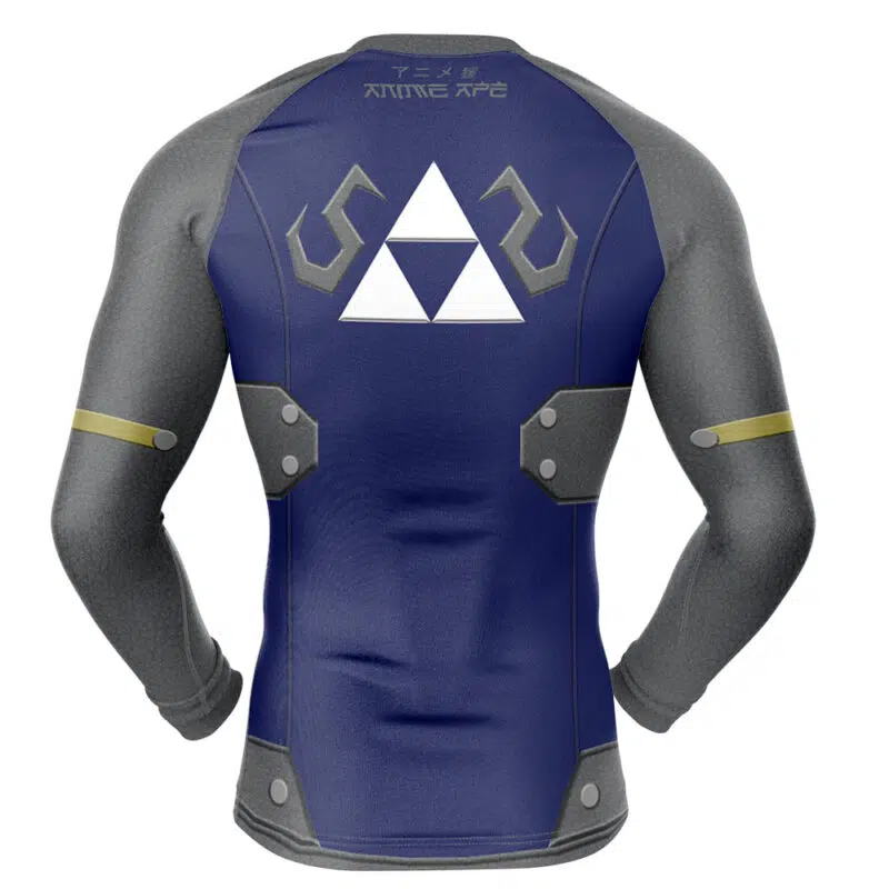 Zelda Shield Style The Legend of Zelda Long Sleeve Rash Guard Compression Shirt - Image 2